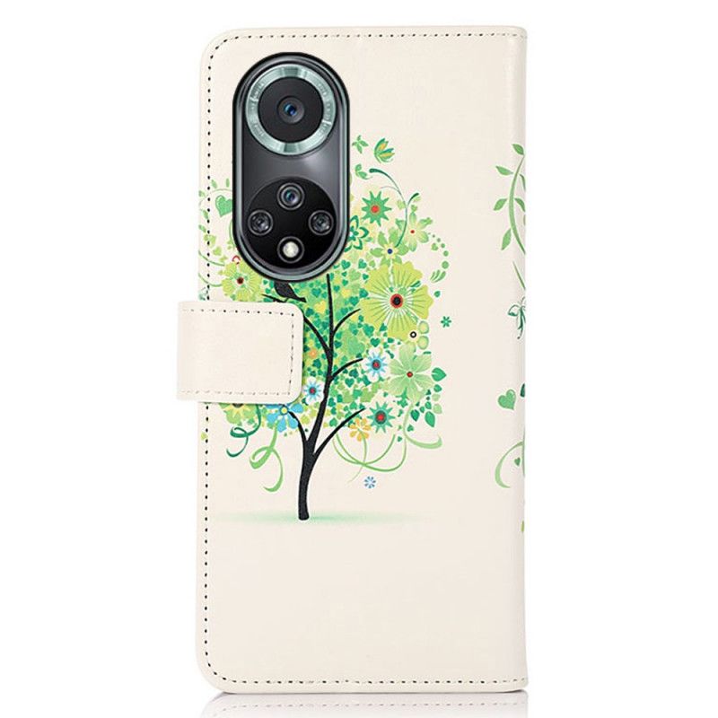 Kožené Puzdro Honor 50 Pro Pro Kvetinový Strom