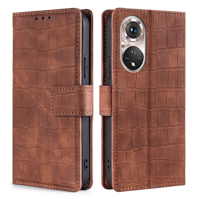 Kožené Puzdro Honor 50 Pro Pro Skin-touch Crocodile