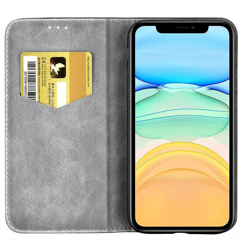 Flipové Puzdro iPhone 13 Mini Kožené Puzdro Dvojfarebný Kožený Efekt