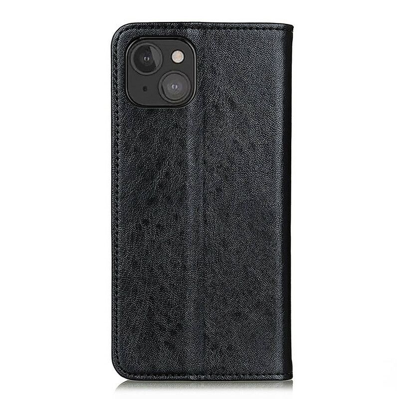 Flipové Puzdro iPhone 13 Mini Kožené Puzdro Štruktúrovaná Štiepaná Koža