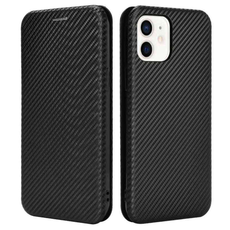 Flipové Puzdro iPhone 13 Mini Kožené Puzdro Uhlíkové Vlákno