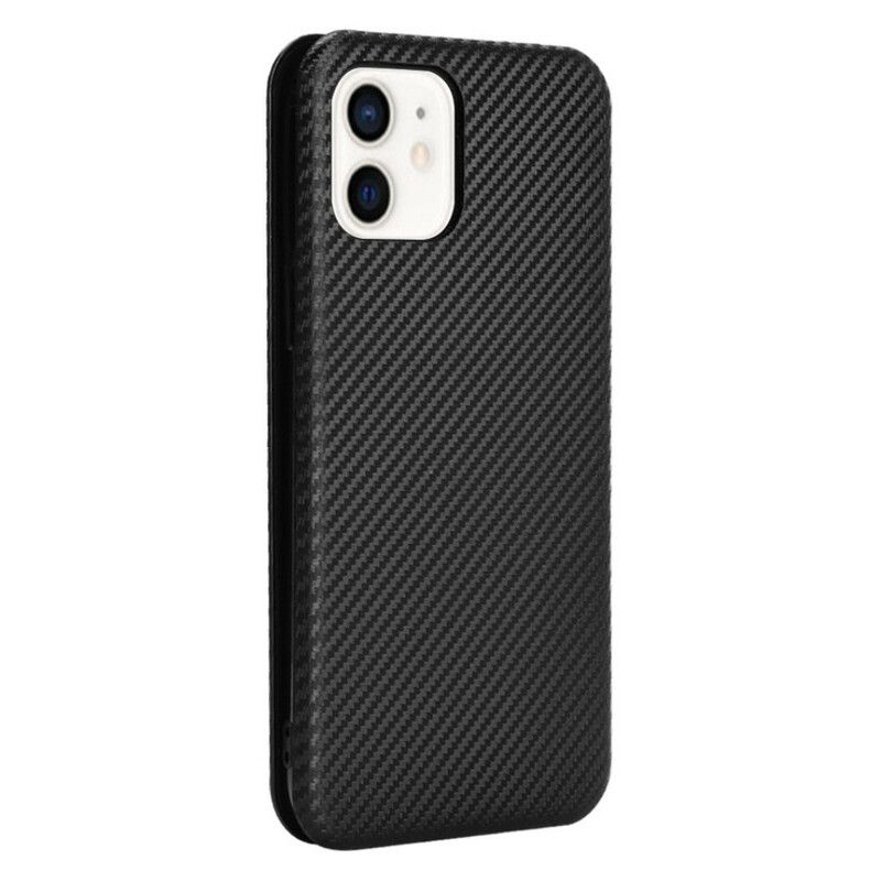 Flipové Puzdro iPhone 13 Mini Kožené Puzdro Uhlíkové Vlákno