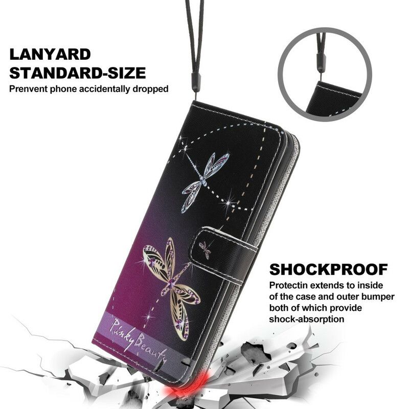 Flipové Puzdro iPhone 13 Mini Strappy Vážky