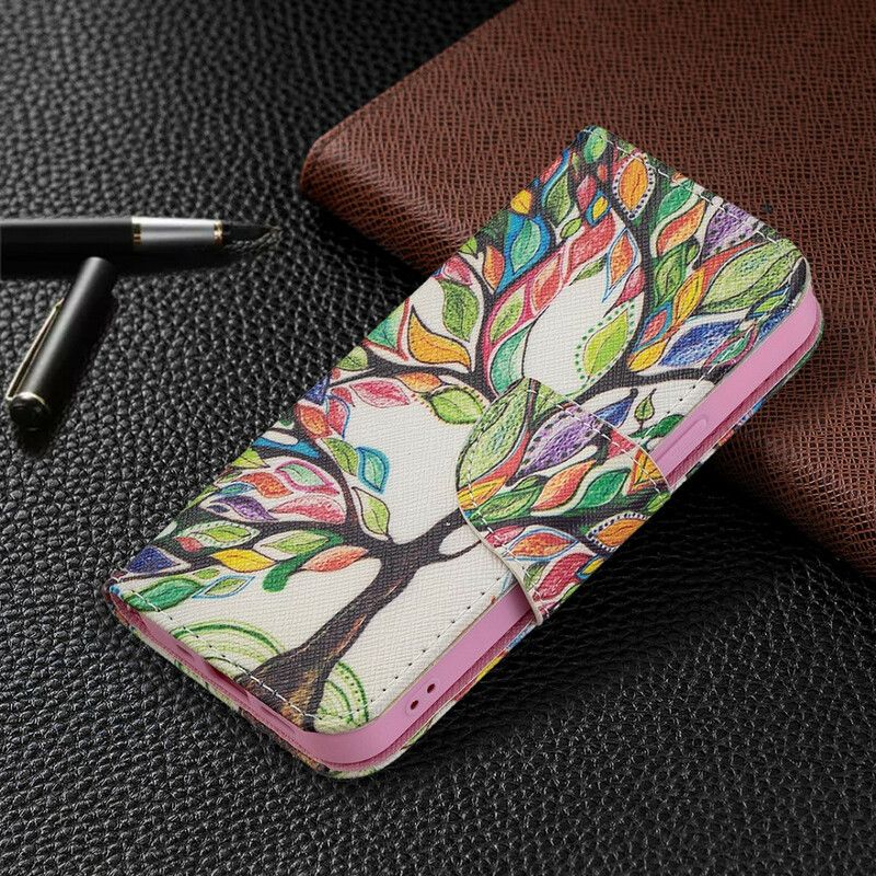 Kožené Puzdro iPhone 13 Mini Farebný Strom