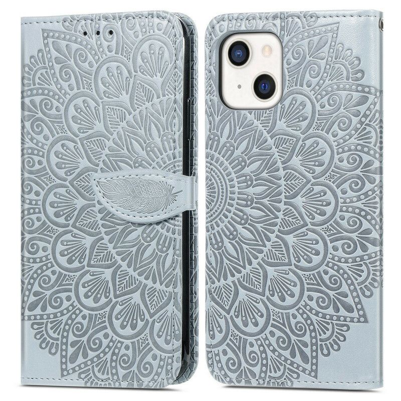 Kožené Puzdro iPhone 13 Mini Kmeňové Listy