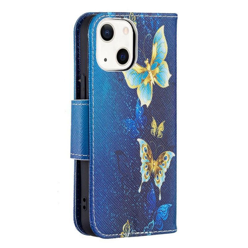 Kožené Puzdro iPhone 13 Mini Motýlí Králi