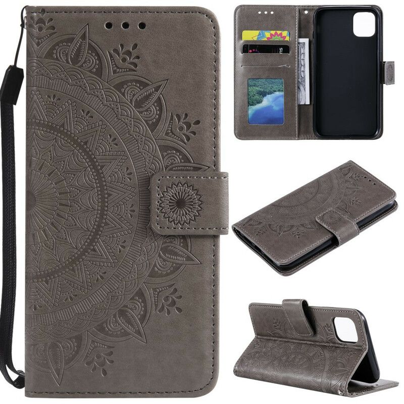 Kožené Puzdro iPhone 13 Mini Slnečná Mandala