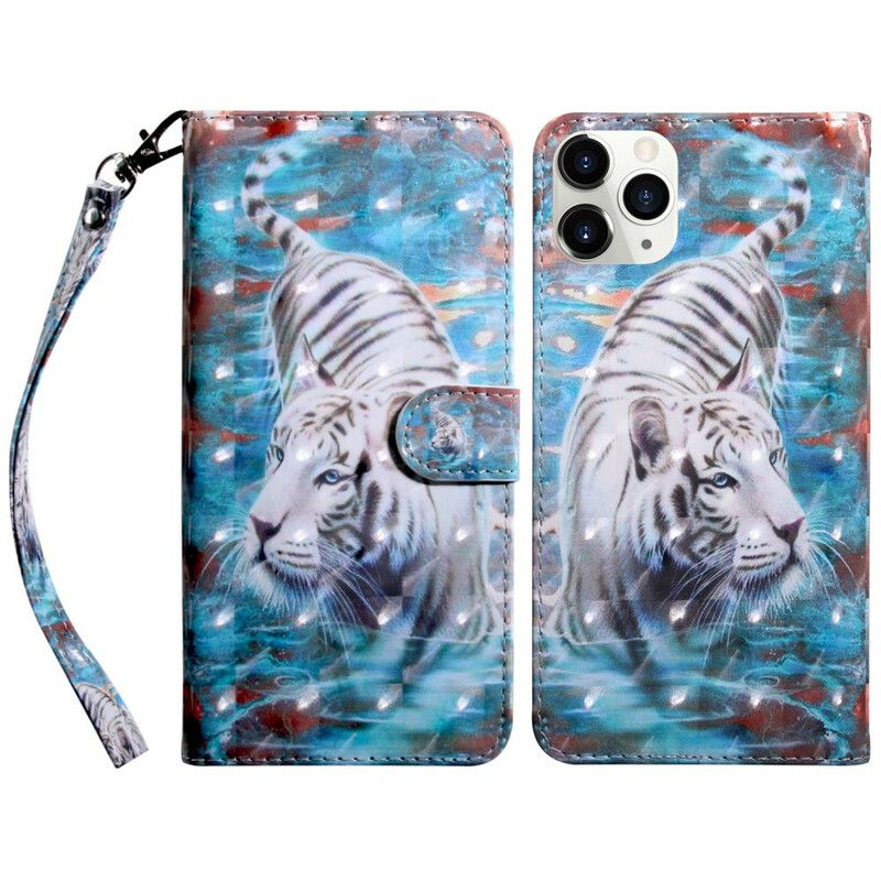 Kožené Puzdro iPhone 13 Mini Svetelný Bod Tigra Luciena