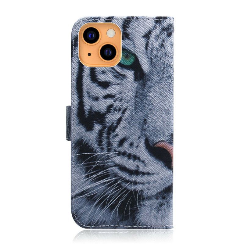 Kožené Puzdro iPhone 13 Mini Tvár Tigra