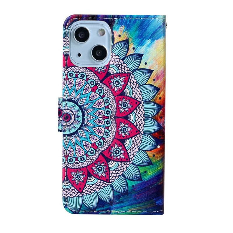 Kožené Puzdro iPhone 13 Mini Ultra Farebná Mandala