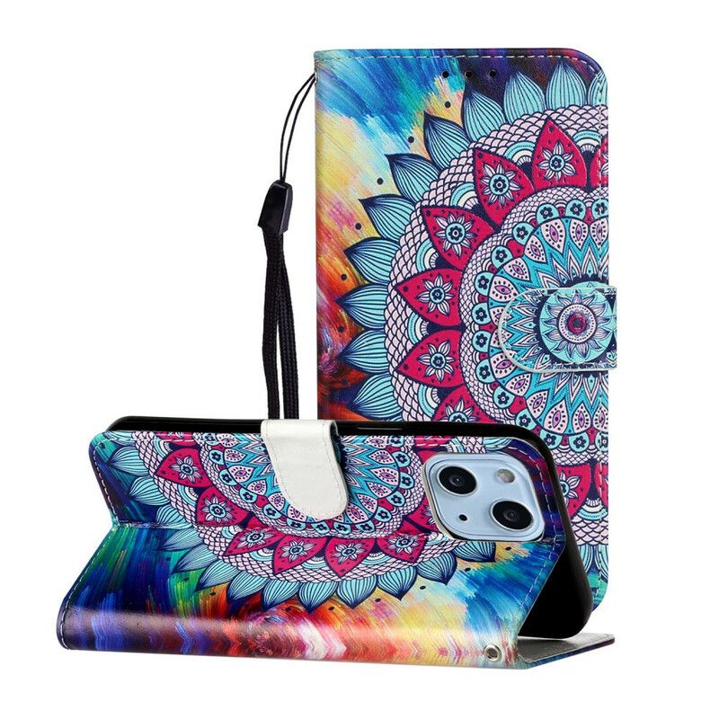 Kožené Puzdro iPhone 13 Mini Ultra Farebná Mandala
