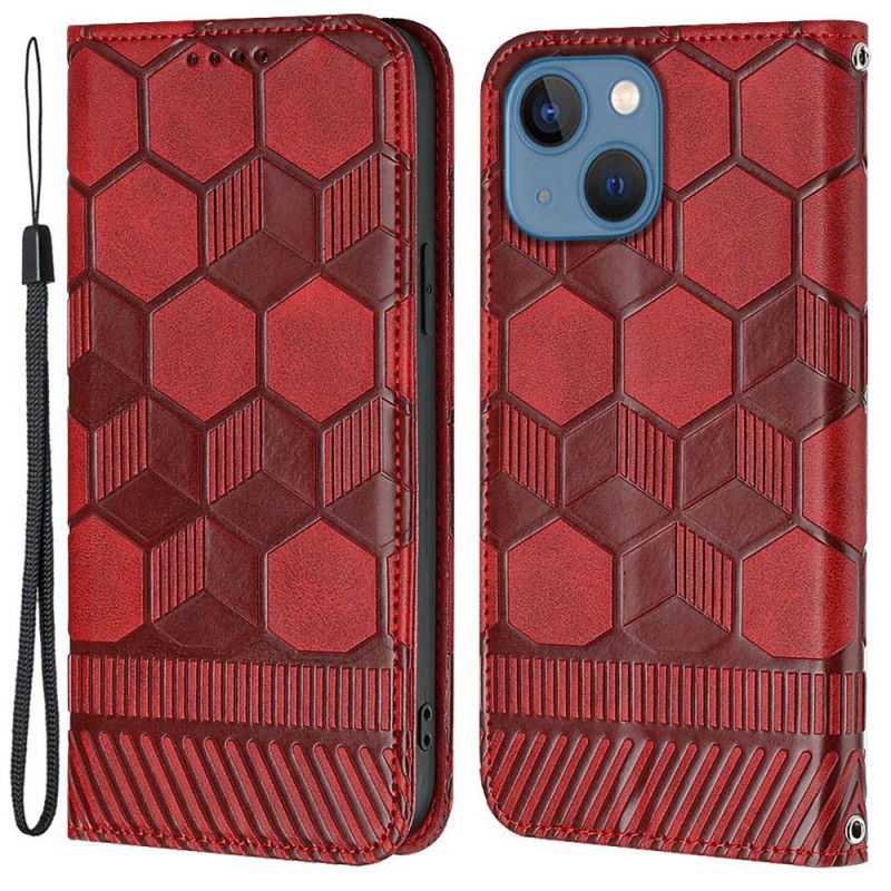 Kožené Puzdro iPhone 13 Mini Vzor Futbalovej Lopty