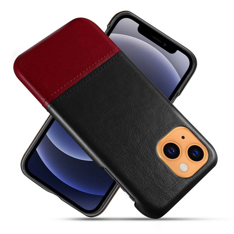 Kryt iPhone 13 Mini Dvojfarebný Kožený Efekt Ksq