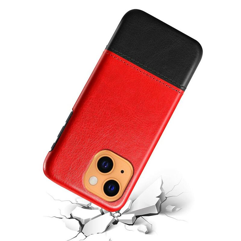 Kryt iPhone 13 Mini Dvojfarebný Kožený Efekt Ksq