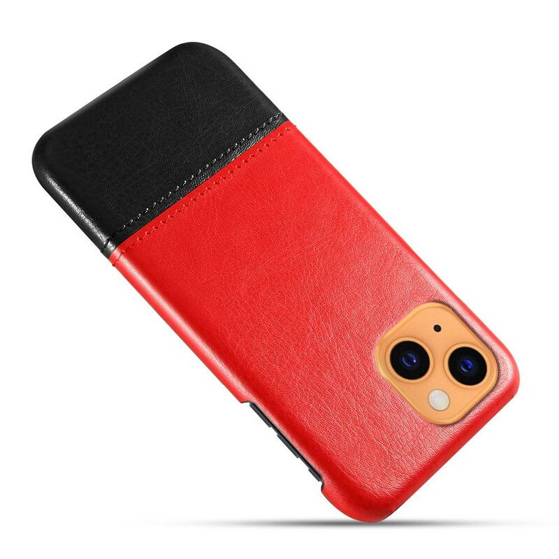 Kryt iPhone 13 Mini Dvojfarebný Kožený Efekt Ksq