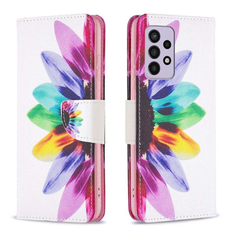 Kožené Puzdro Samsung Galaxy A33 5G Akvarelový Kvet