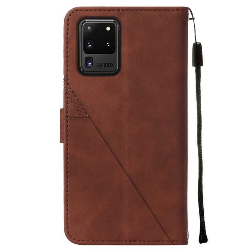 Kožené Puzdro Samsung Galaxy S20 Ultra Efekt Pyramídovej Kože