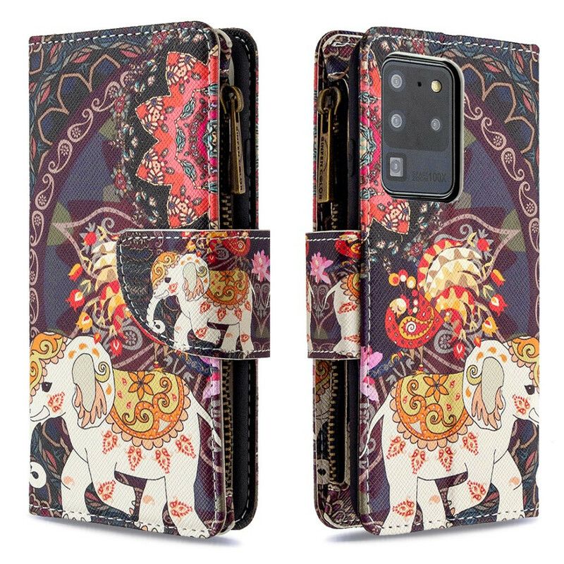 Kožené Puzdro Samsung Galaxy S20 Ultra Vrecko Na Zips Slona