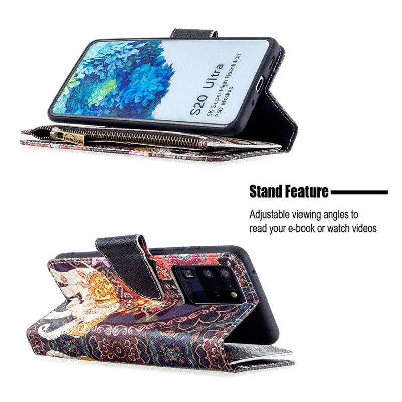 Kožené Puzdro Samsung Galaxy S20 Ultra Vrecko Na Zips Slona