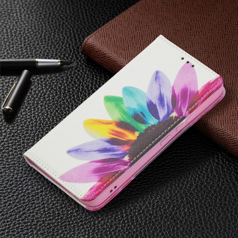 Flipové Puzdro Samsung Galaxy S22 5G Kožené Puzdro Akvarelový Kvet