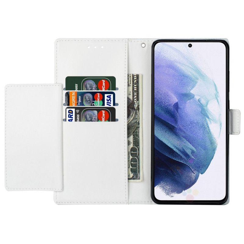 Kožené Puzdro Samsung Galaxy S22 5G Dekorácia Mandaly Na Remienku
