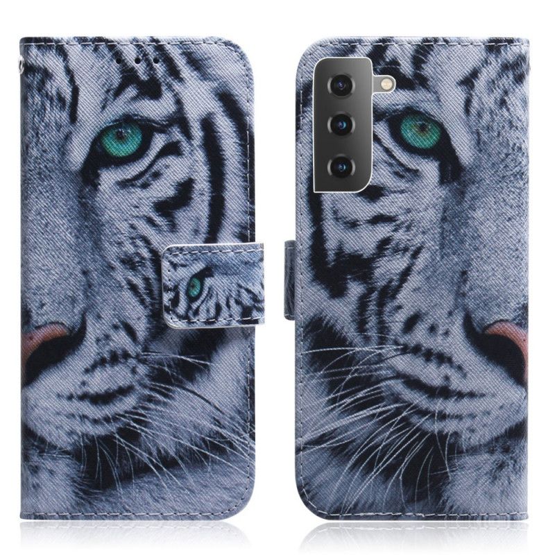 Kožené Puzdro Samsung Galaxy S22 5G Tvár Tigra