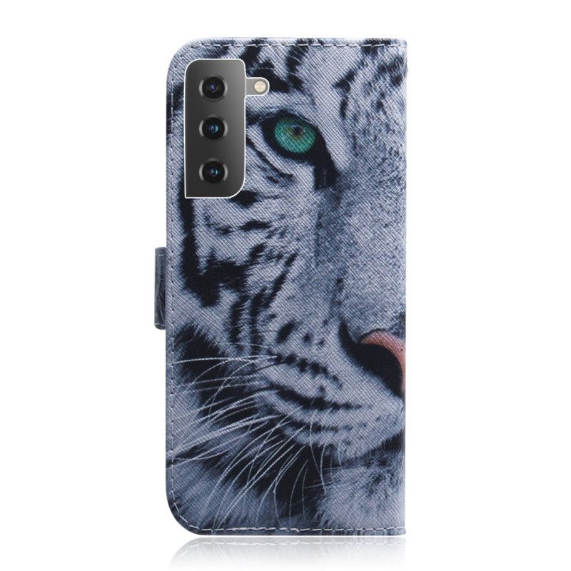 Kožené Puzdro Samsung Galaxy S22 5G Tvár Tigra