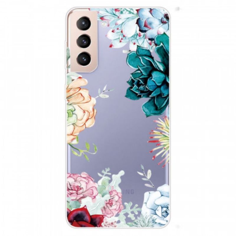 Kryt Samsung Galaxy S22 5G Bezšvové Akvarelové Kvety