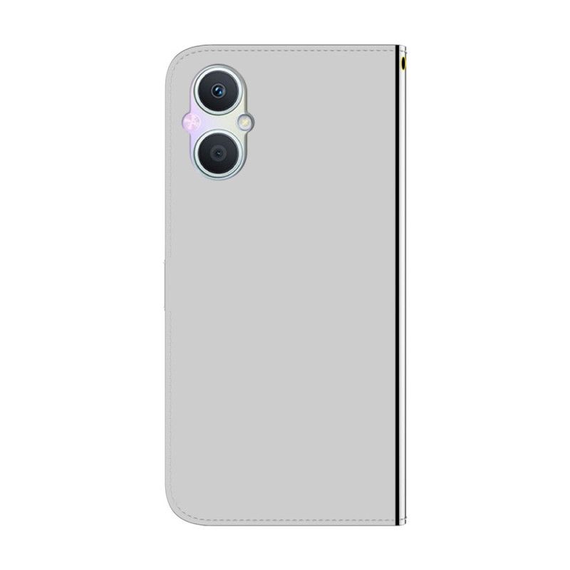 Kožené Puzdro Oppo Reno 8 Lite Umelá Zrkadlová Koža S Remienkom