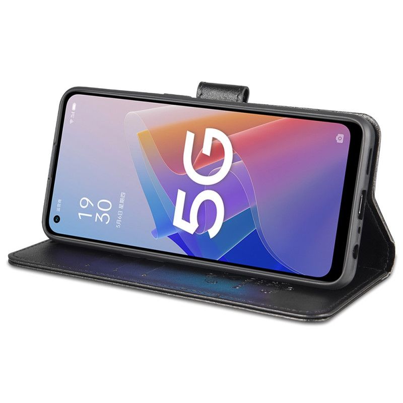 Peňaženkový Kryt Oppo Reno 8 Lite Kožený Štýl Azns