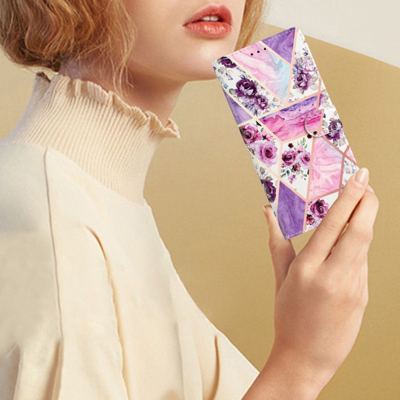 Peňaženkový Kryt Oppo Reno 8 Lite Strip Mramor
