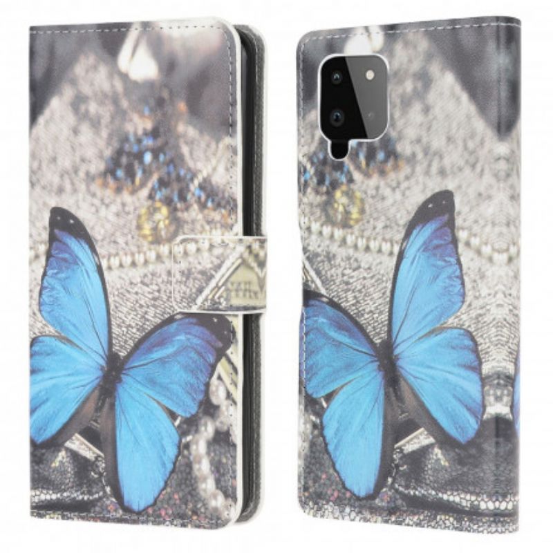 Kožené Puzdro Samsung Galaxy A22 Butterfly Prestige Blue