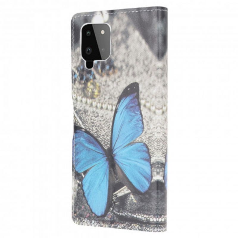 Kožené Puzdro Samsung Galaxy A22 Butterfly Prestige Blue