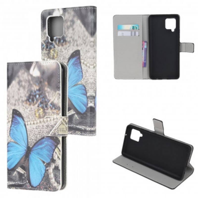 Kožené Puzdro Samsung Galaxy A22 Butterfly Prestige Blue