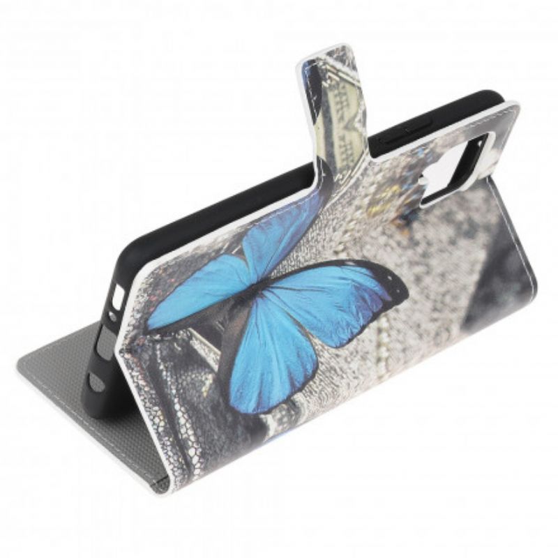 Kožené Puzdro Samsung Galaxy A22 Butterfly Prestige Blue
