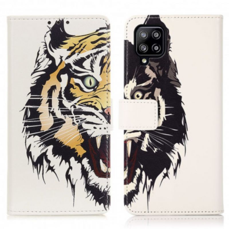 Kožené Puzdro Samsung Galaxy A22 Divoký Tiger