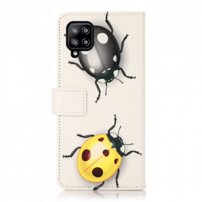 Kožené Puzdro Samsung Galaxy A22 Lienky
