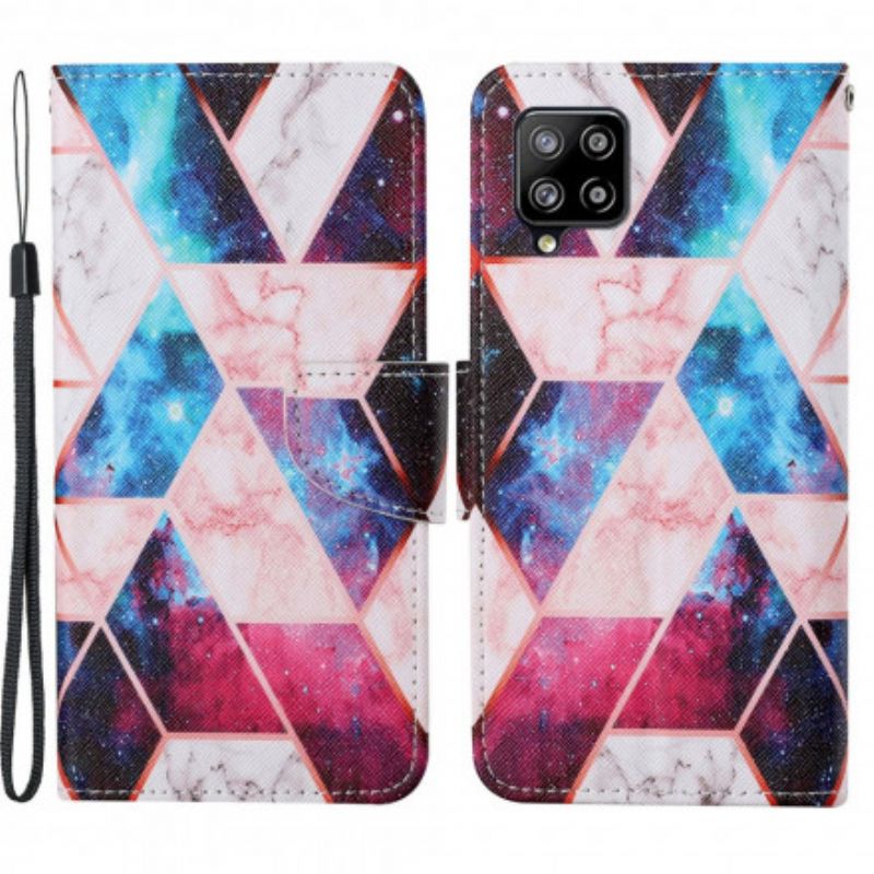 Kožené Puzdro Samsung Galaxy A22 Mramor So Šnúrkou