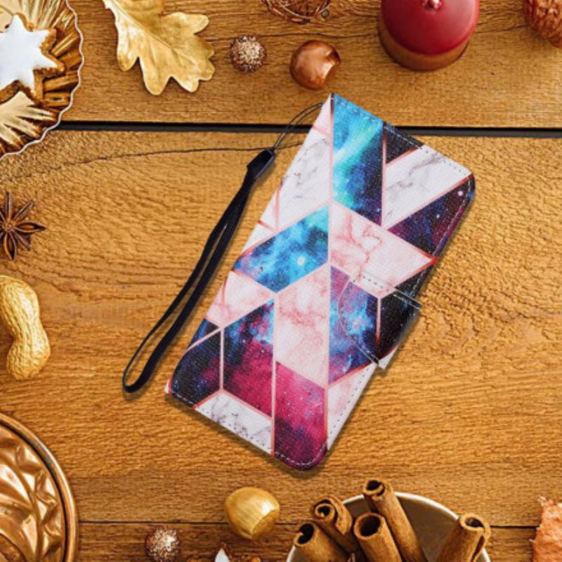 Kožené Puzdro Samsung Galaxy A22 Mramor So Šnúrkou