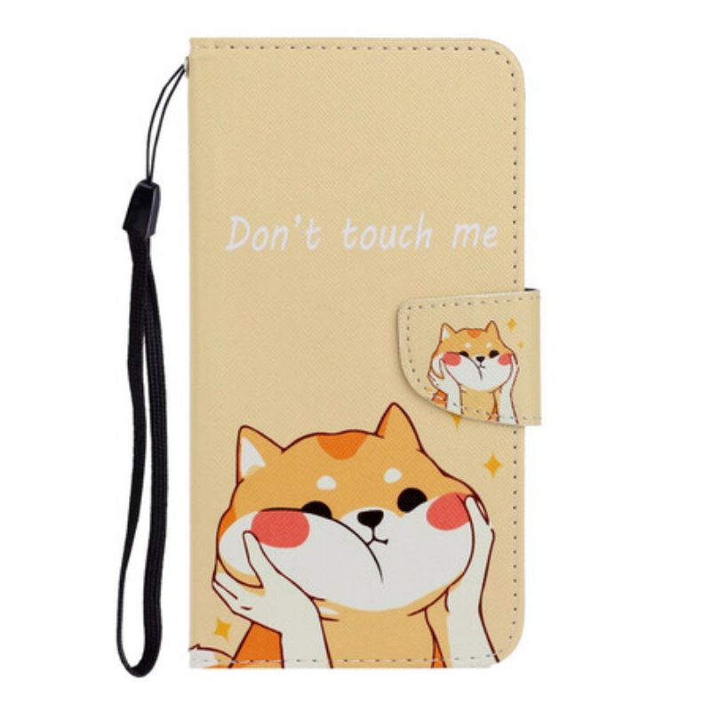 Kožené Puzdro Samsung Galaxy A71 Cat Don't Touch Me S Popruhom