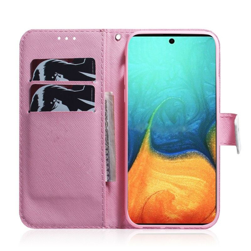 Kožené Puzdro Samsung Galaxy A71 Kvet Dusty Pink