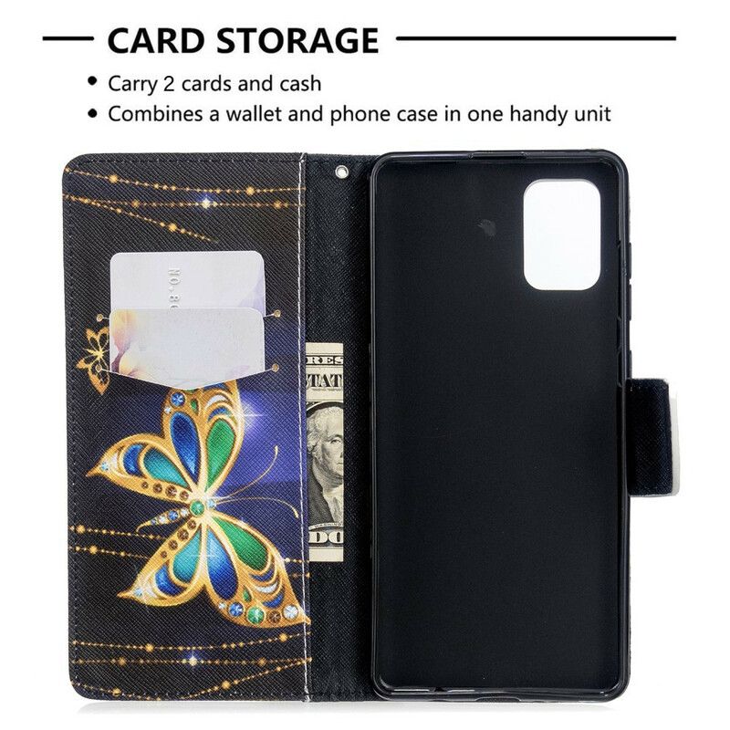 Kožené Puzdro Samsung Galaxy A71 Motýlí Králi