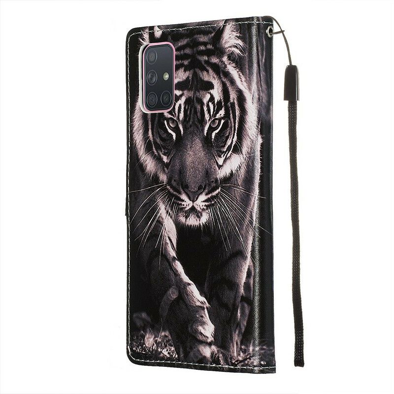 Kožené Puzdro Samsung Galaxy A71 Nočný Tiger