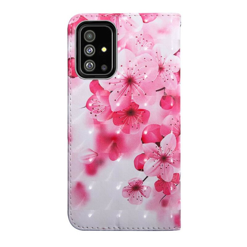 Kožené Puzdro Samsung Galaxy A71 Ružové Kvety