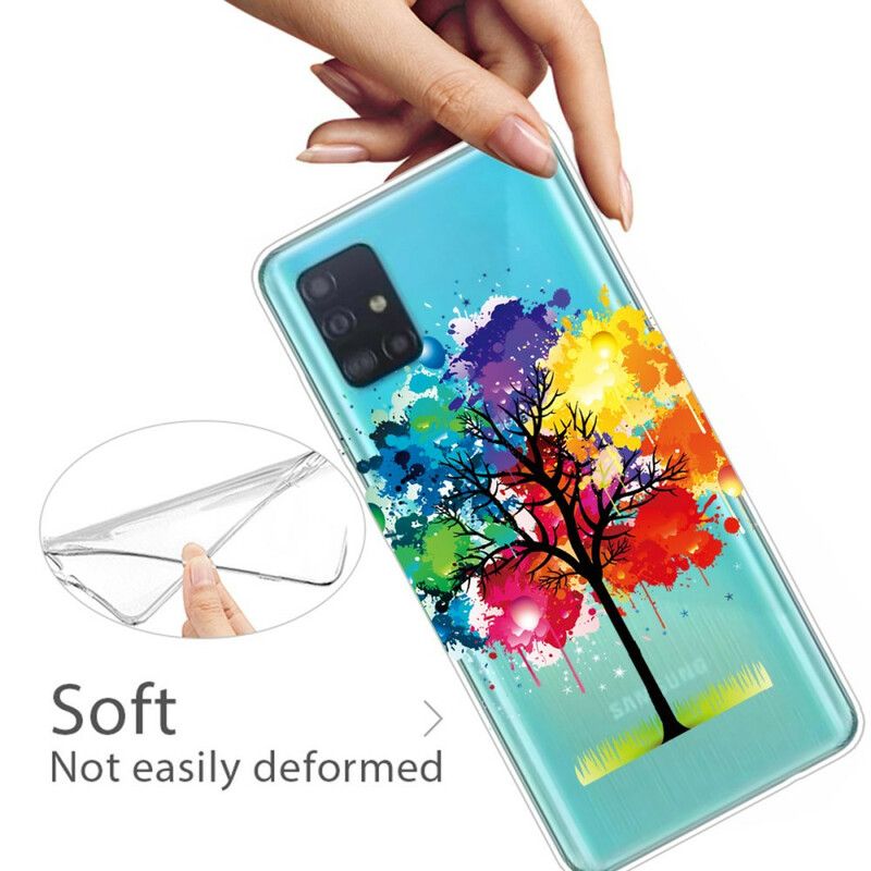 Kryt Samsung Galaxy A71 Bezšvové Akvarel Strom