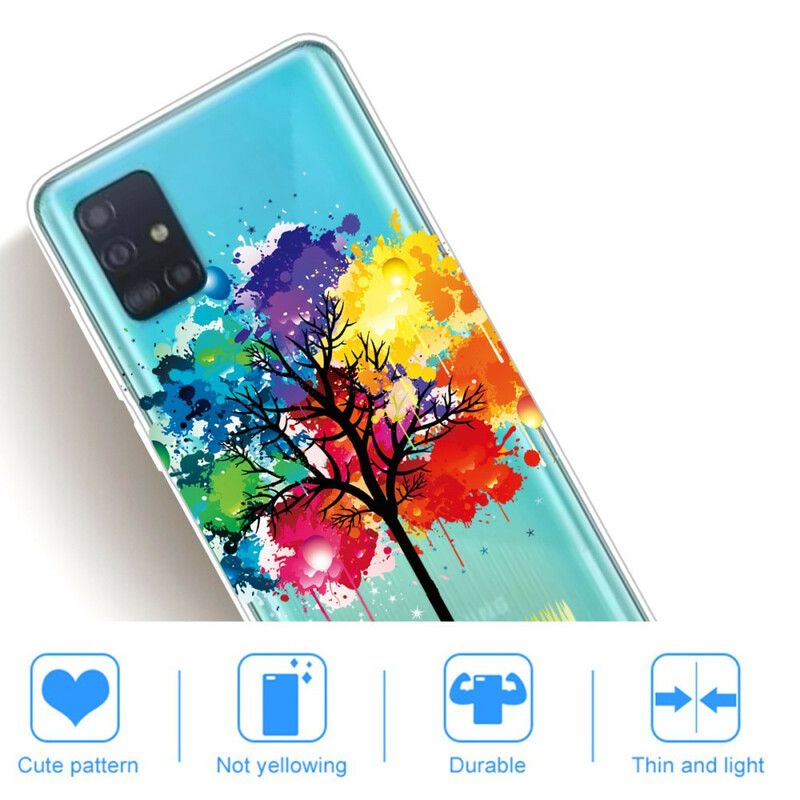 Kryt Samsung Galaxy A71 Bezšvové Akvarel Strom