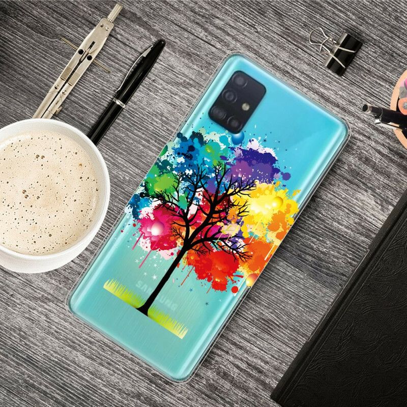 Kryt Samsung Galaxy A71 Bezšvové Akvarel Strom