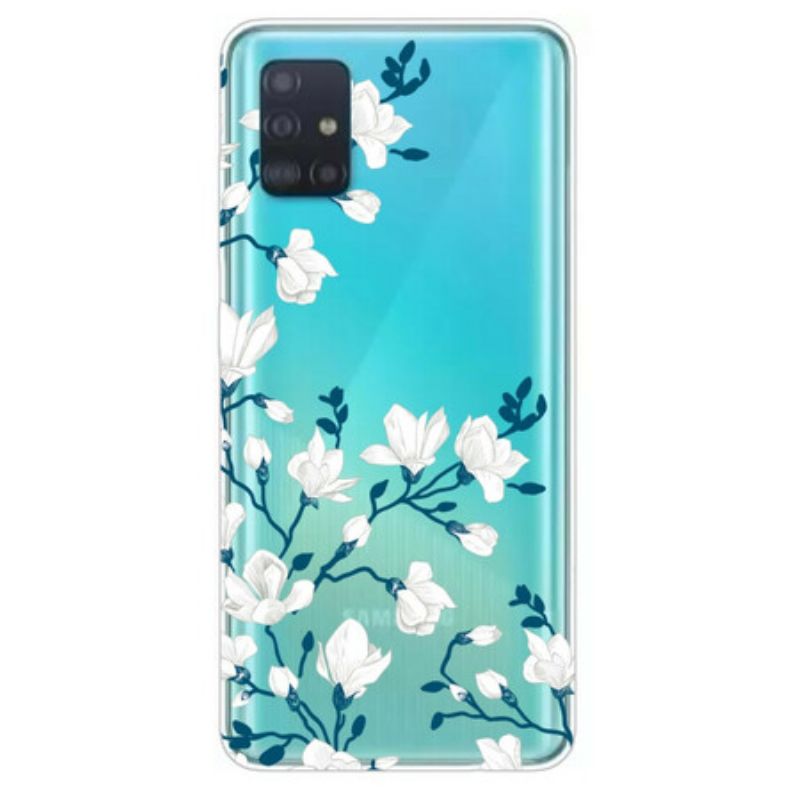 Kryt Samsung Galaxy A71 Biele Kvety