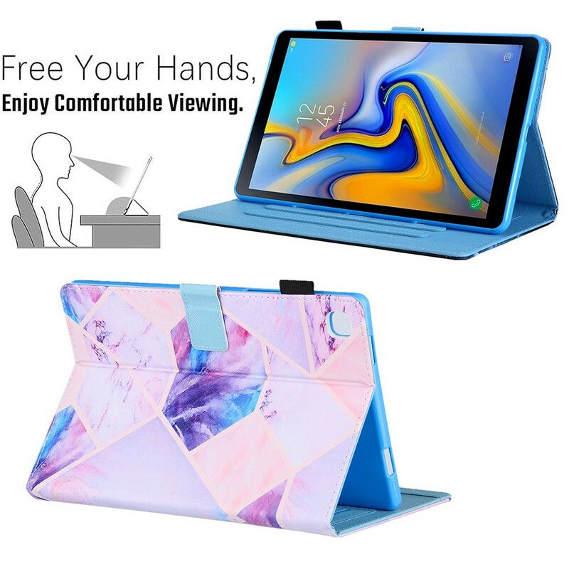 Kožené Puzdro Samsung Galaxy Tab A7 Lite Dizajn Mramorovej Geometrie