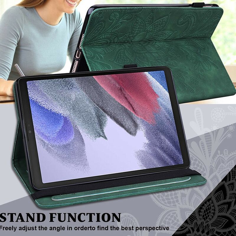 Peňaženkové Kožené Puzdro Samsung Galaxy Tab A7 Lite Kvetinová Mandala
